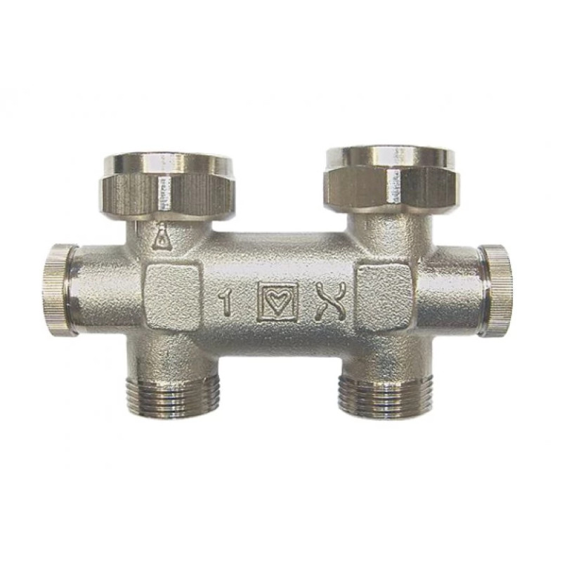 HERZ Узел подключения -3000 TP с байпасом, подключение к радиатору G 3/4, подключение к трубе M 22 x 1.5, проходной 1316631.