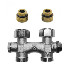 HERZ Узел подключения -3000 с фиксированным байпасом с сливом и наполнением, с возможностью закрытия, подключение радиатора Rp 1/2", проходной 1316602.