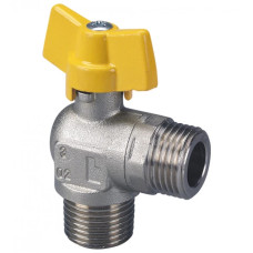 HERZ Шаровой кран для подключения газового оборудования, УР-УР, ручка "бабочка", угловой.DN 10 1236210