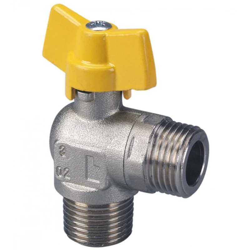 HERZ Шаровой кран для подключения газового оборудования, УР-УР, ручка "бабочка", угловой.DN 10 1236210