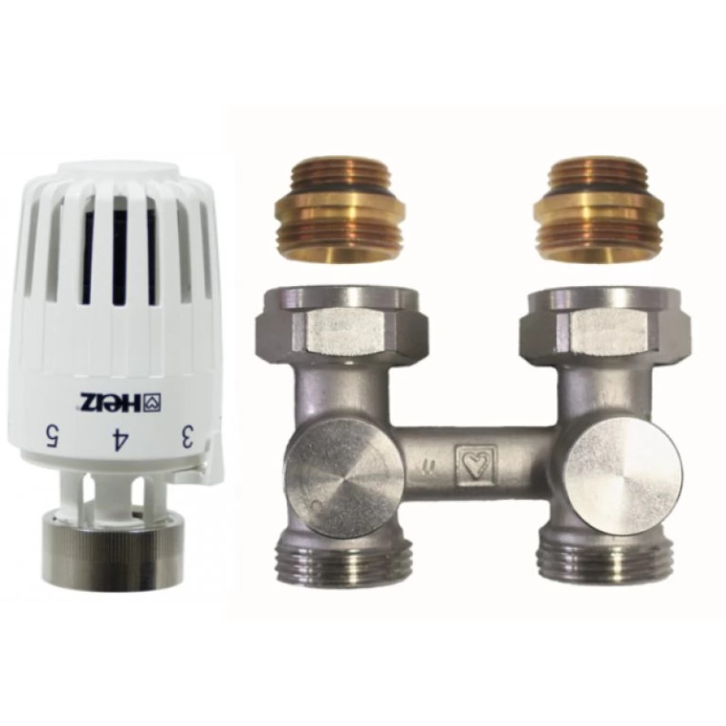 HERZ Термостатический комплект Projekt "D"; прямой, 1/2" (1376622+1726019). V376622