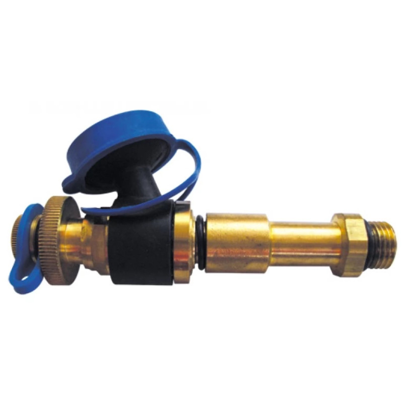 HERZ Клапан измерительный с функцией слива, удлиненный, синий маркер 1028423