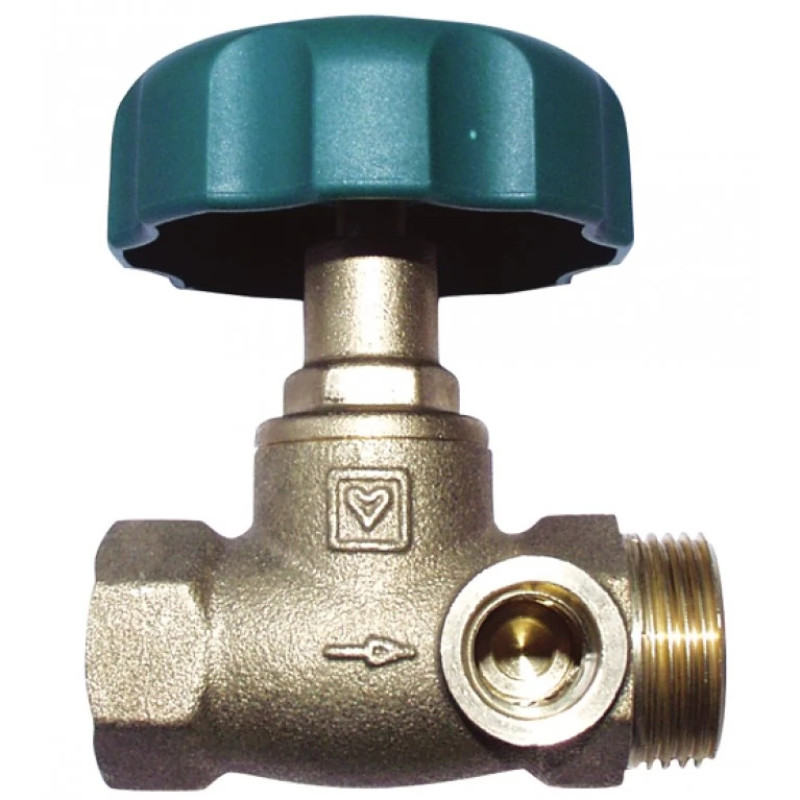 HERZ Вентиль запорный, STROMAX-4215 AW с прямым шпинделем, муфта х наружная резьба с плоским уплотнением, два отверстия, одно отверстие закрыто заглушкой 2421510