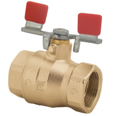 HERZ Кран шаровой ВР-ВР, с ручкой "бабочка" (оцинкованная сталь), PN=25. Корпус из кованой DZR латуни, согласно EN 12420., 1 1/4". 1220634