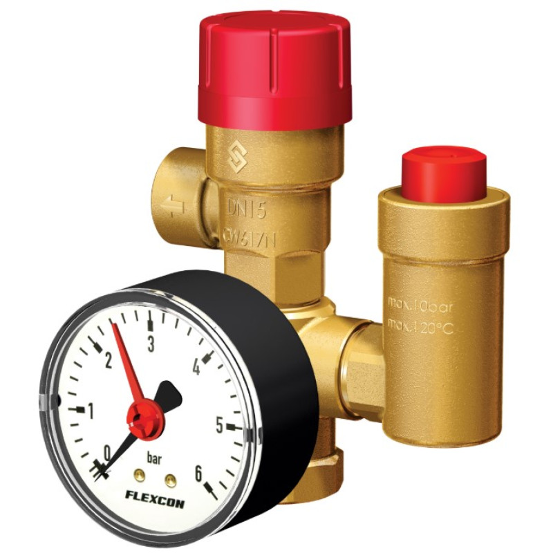 Flamco Група безпеки котлів до 60 кВт 3/4" 2,5 бар (27926)