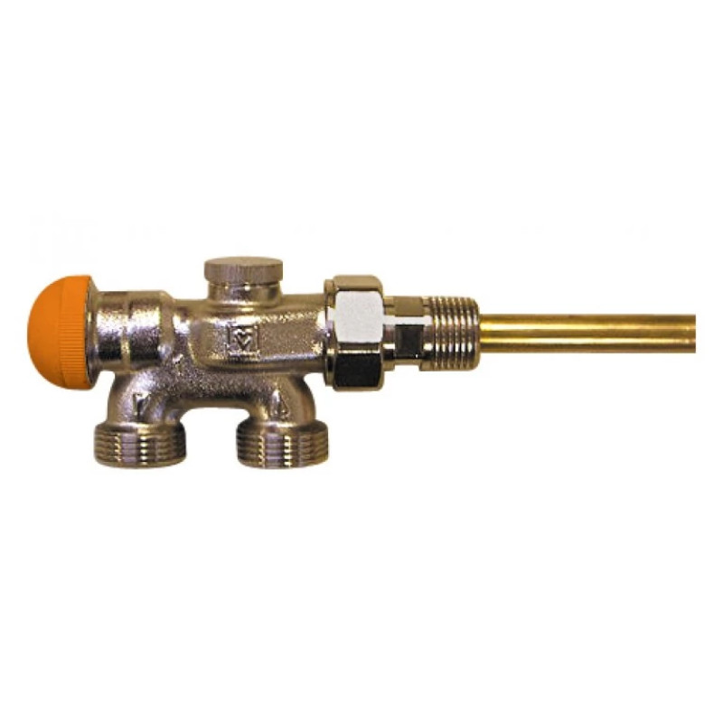 HERZ Узел одноместного подключения VTA-40 с функцией предварительной настройки, подключение к радиатору нижнее боковое, 1/2" (двухтрубная система) 1776751