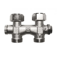 HERZ Узел подключения -3000 с фиксированным байпасом с сливом и наполнением, с возможностью закрытия, подключение радиатора G 3/4", проходной 1316601.