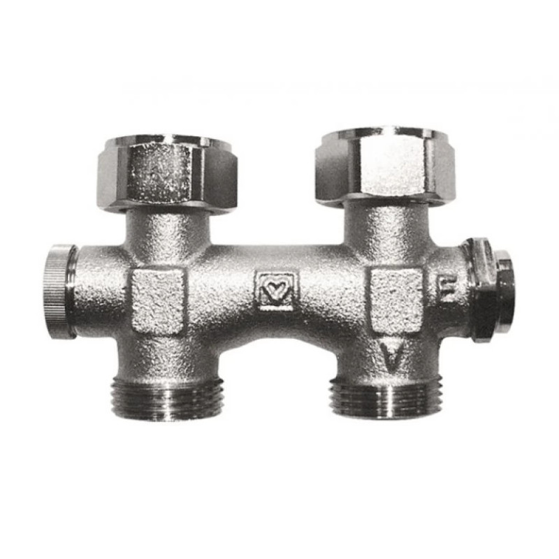 HERZ Узел подключения -3000 с фиксированным байпасом с сливом и наполнением, с возможностью закрытия, подключение радиатора G 3/4", проходной 1316601.