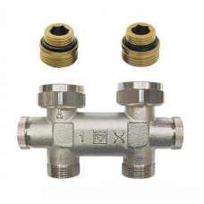 HERZ Узел подключения -3000 TP с байпасом, подключение к радиатору Rp 1/2, подключение к трубе M 22 x 1.5, проходной 1316632