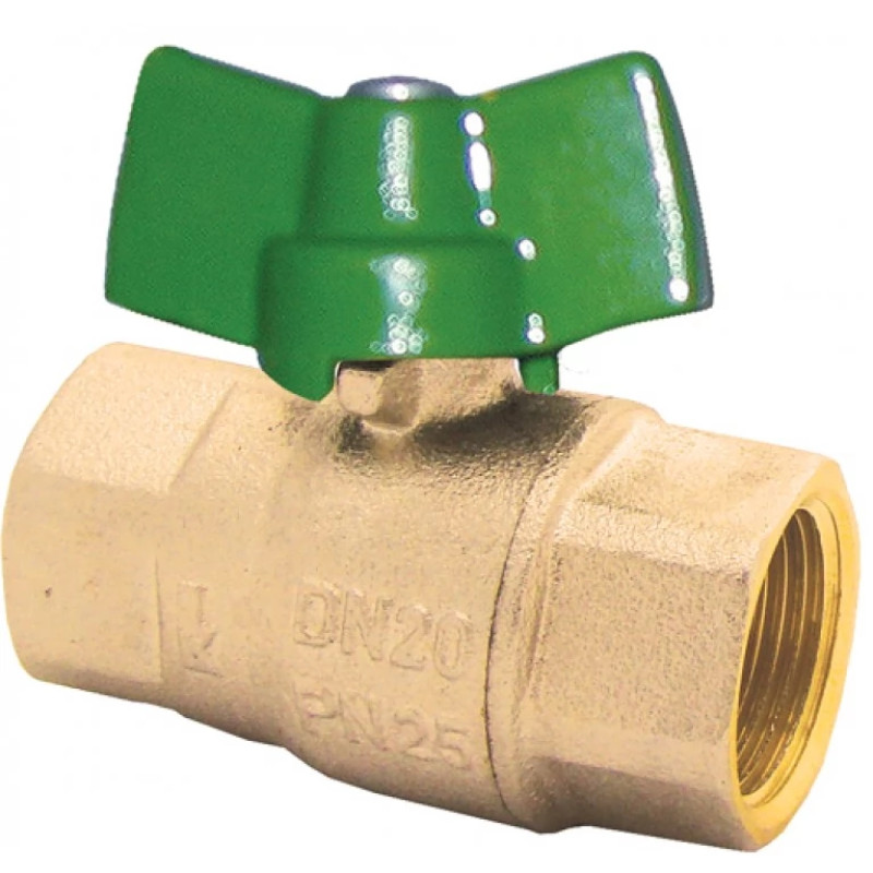 HERZ Шаровой кран с ручкой "бабочка", согласно DVGW, для питьевого водоснабжения, шар без мертвых зон, DN 15. 2210011