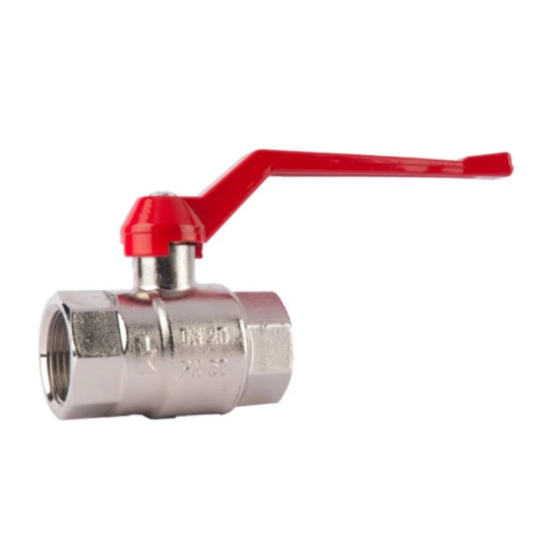 HERZ Кран шаровой ВР-ВР с рычажной ручкой. Корпус из кованой латуни по DIN 17660 EN 12165, никелированный.Размер-65 1210007