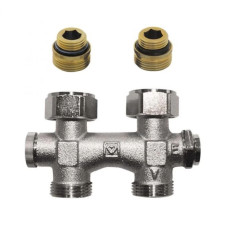 HERZ Узел подключения -3000 с регулируемым байпасом, с сливом и наполнением, с возможностью закрытия, подключение радиатора Rp 1/2", артикул 1306602.