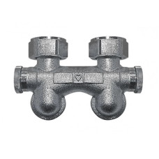 HERZ Узел подключения -3000 с фиксированным байпасом с сливом и наполнением, с возможностью закрытия, подключение радиатора G 3/4", угловой 1316611