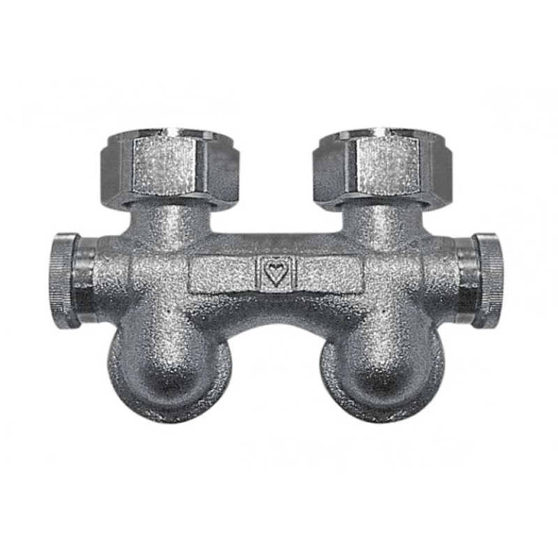 HERZ Узел подключения -3000 с фиксированным байпасом с сливом и наполнением, с возможностью закрытия, подключение радиатора G 3/4", угловой 1316611