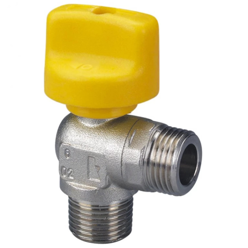 HERZ Шаровой кран для подключения газового оборудования, УР-УР, ручка пластиковая, угловой.DN 10 1236200