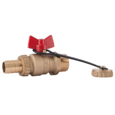 HERZ Шаровой кран со штуцером для шланга и заглушкой 1/2, PN 12,5, DN 15 1251201