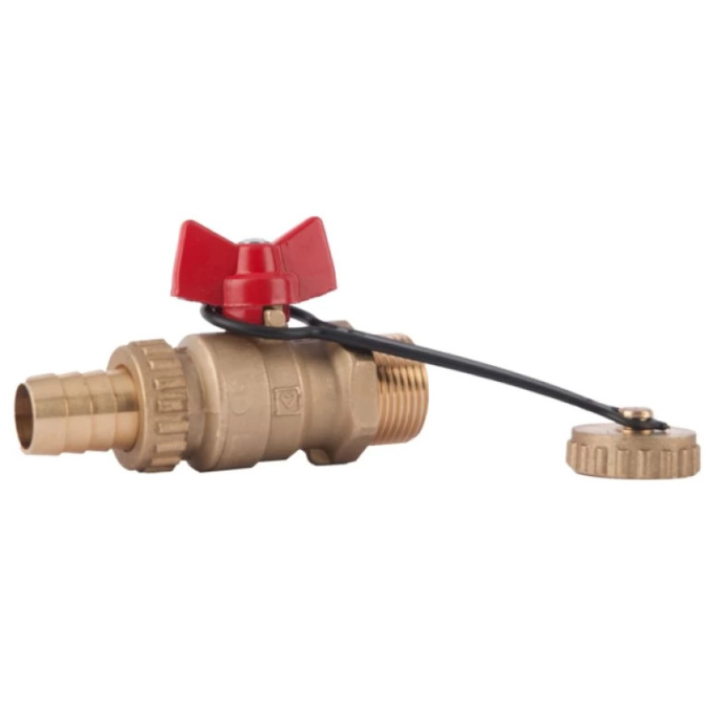 HERZ Шаровой кран со штуцером для шланга и заглушкой 1/2, PN 12,5, DN 15 1251201