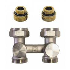 HERZ Узел подключения -3000 с возможностью закрытия, управления спереди, подключения радиатора, Rp 1/2", проходной 1376622