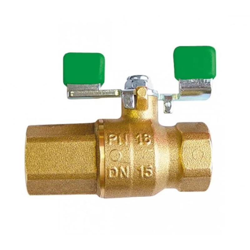 HERZ Шаровый кран с ручкой "бабочка" и обратным клапаном, для питьевого водоснабжения, шар без мертвых зон.DN 20 1211002