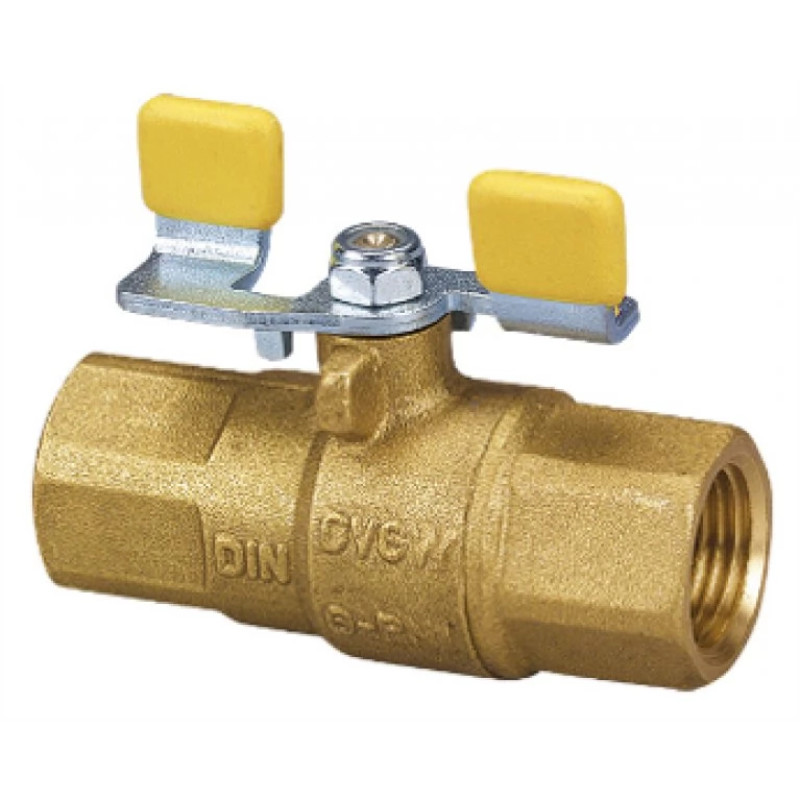 HERZ Кран шаровый ВР-ВР с ручкой "бабочка" из стальной пластины, HTB 650 °C / 30 мин. -2300, DN 15 1230011