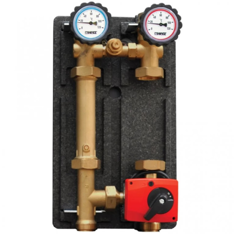 HERZ Насосная группа PUMPFIX MIX без насоса со смесительным клапаном. В комплекте перепускной клапан 1451107