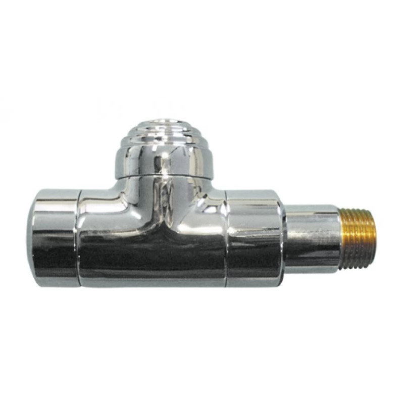 HERZ Вентиль запорный DE LUXE с функцией предварительной настройки, проходной, 1/2", хромированный. 1372541