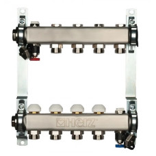 Комплект штанговых распределителей, нержавеющая сталь, DN 25 (1") с запорными и термостатическими (M 28 x 1,5) кран-буксами 12 отводов 1863112 Herz