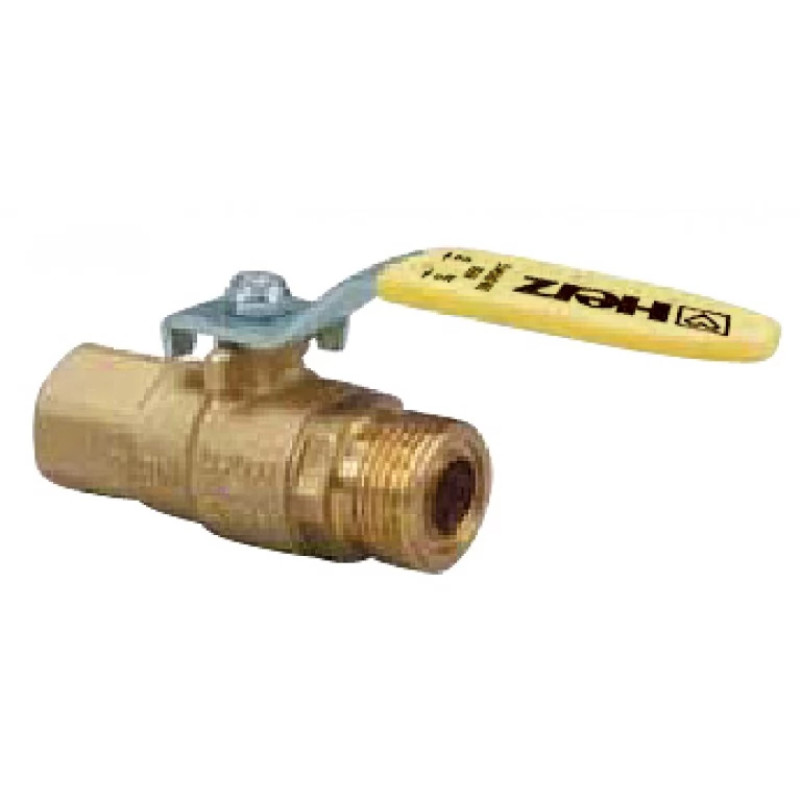 HERZ Кульовый кран ВР-ЗР (уплотнение плоским прокладкой) с рычагом из стальной пластины, HTB 650 °C / 30 мин. -2303, DN 25. 1230303