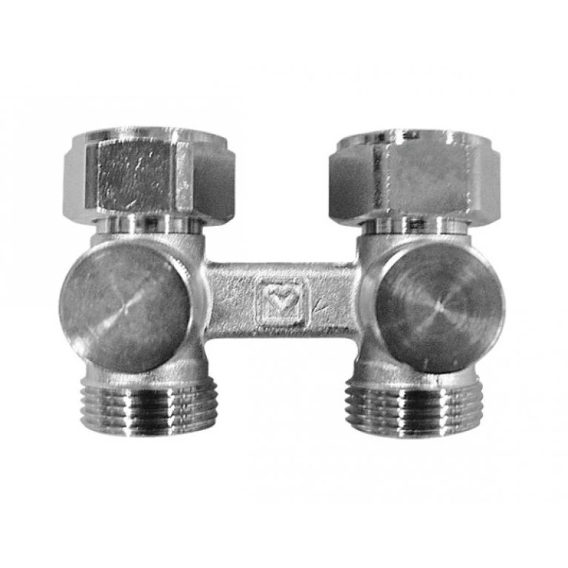 HERZ Узел подключения -3000 с возможностью закрытия, управления спереди, подключения радиатора G 3/4", проходной 1376601.