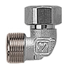 HERZ Уголок 90° из латуни, никелированный, резьбовое соединение M 22 x 1,5 1624816