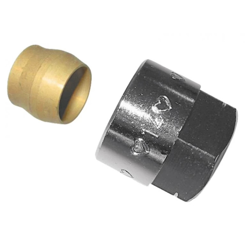 HERZ Фитинг с обжимным кольцом с установленным уплотнительным кольцом, металлически уплотняющимся к трубе. Накидная гайка М 22 х 1,5. 12 1628401