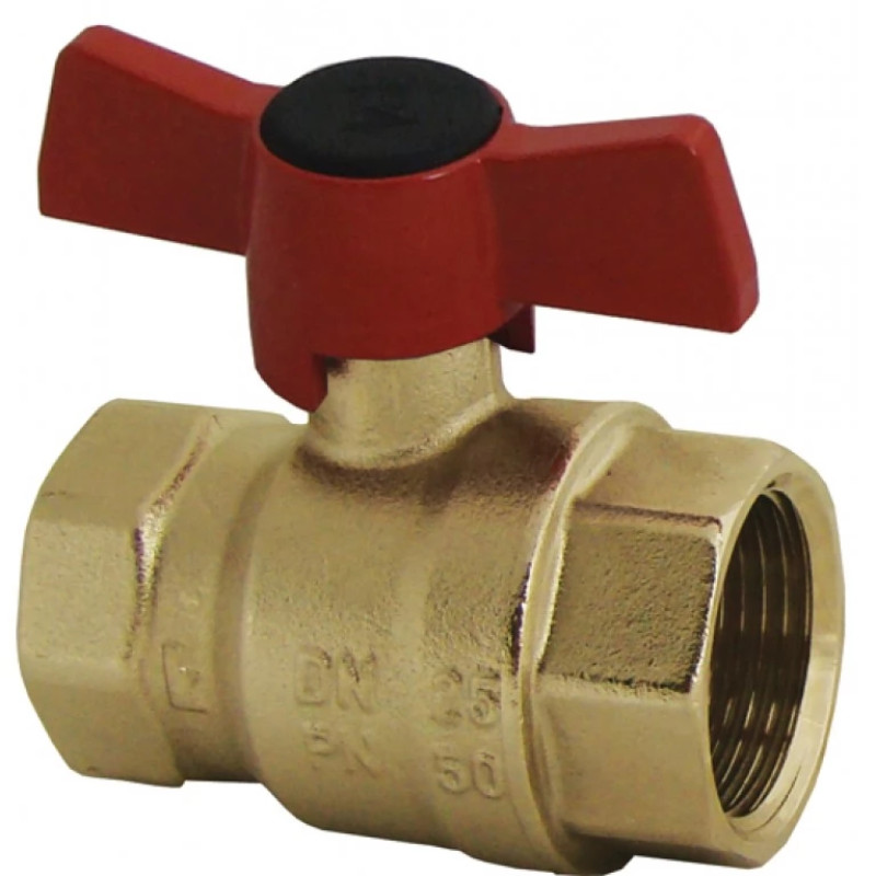 HERZ Кран шаровой ВР-ВР, с ручкой "бабочка", PN=25. Корпус из кованой DZR латуни, согласно EN 12420., 3/4". 1220612