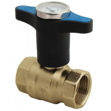 HERZ Кран шаровой ВР-ВР с пластиковой ручкой с термометром (синяя), PN=25. Корпус из кованой DZR латуни, согласно EN 12420., 2". 1220676