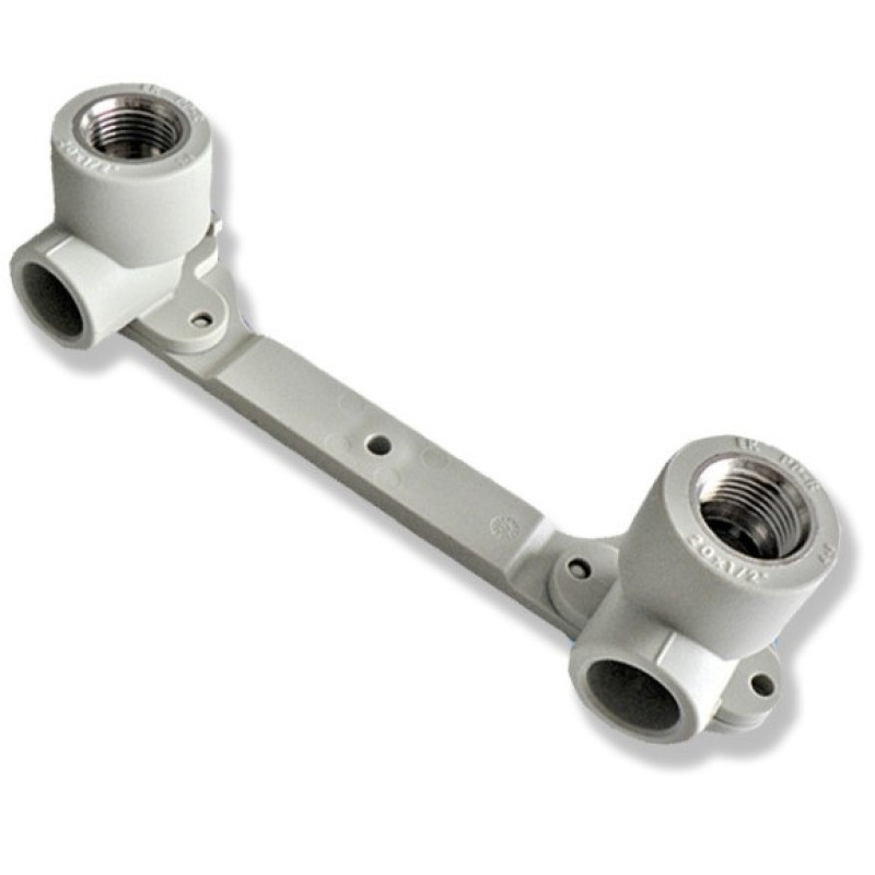 Wavin Коліно подвійне з ВР та планкою для змішувача 20мм (SNKD02020X)