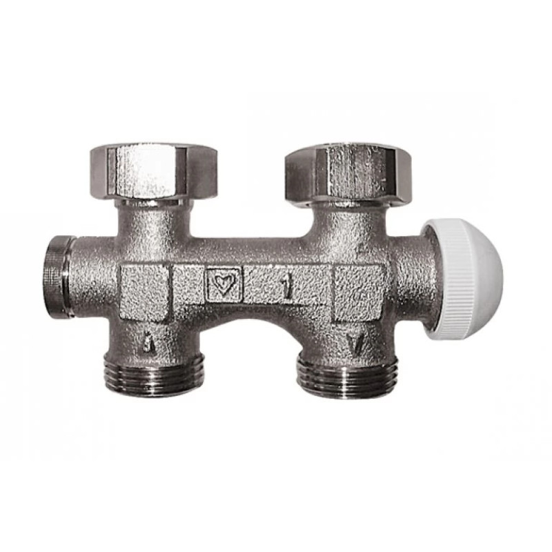 HERZ Узел подключения -3000 TS, с встроенным термостатическим клапаном, подключение к радиатору G 3/4, подключение к трубе G 3/4, артикул 1379192