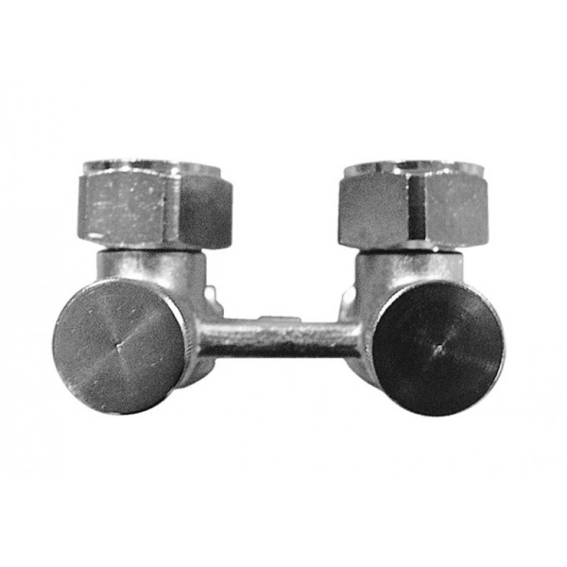 HERZ Узел подключения -3000 с возможностью закрытия, управления спереди, подключения радиатора G 3/4", угловой, с двусторонним перекрытием. 1376611