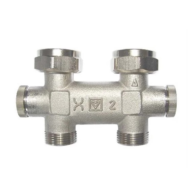 HERZ Узел подключения -3000 TP с байпасом, подключение к радиатору G 3/4, подключение к трубе M 22 x 1.5, проходной 1326631.