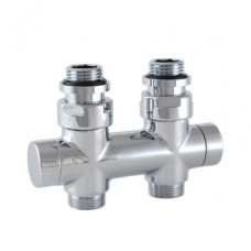 HERZ Узел подключения "De Luxe", DG, для 1-х трубных систем, хромированный S316601