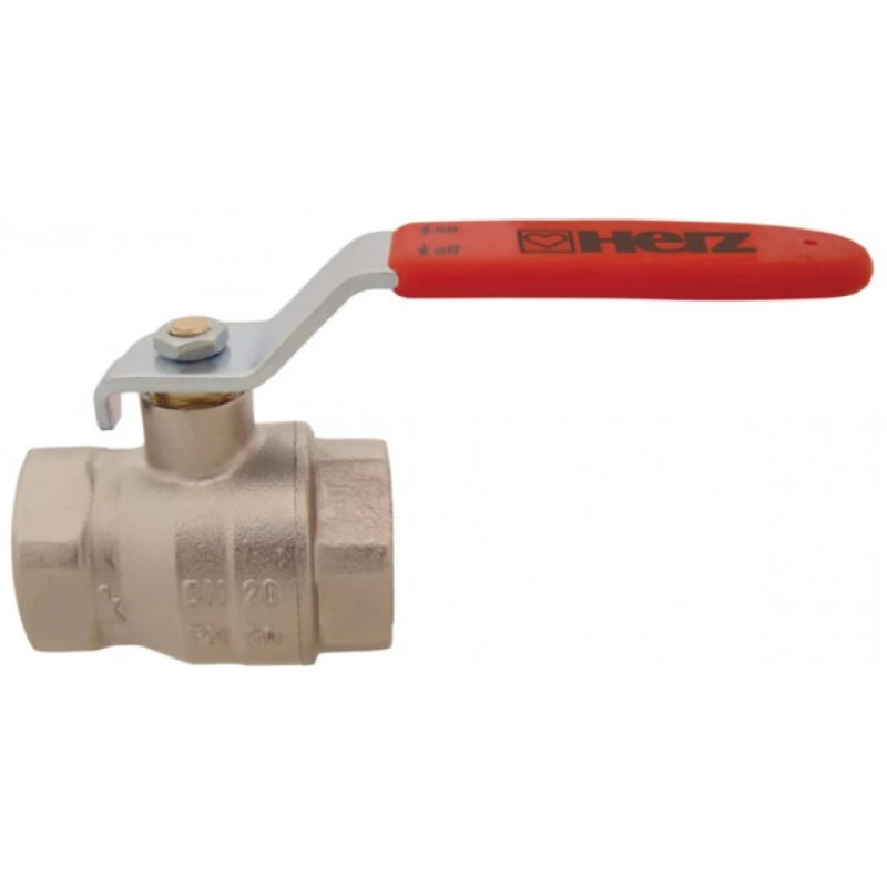 HERZ Кран шаровой, ВР-ВР, с рукояткой из оцинкованной листовой стали 1220126