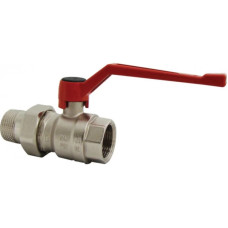 HERZ Кран кульовий ВР-ЗР (рознімне з'єднання з накидною гайкою), з важільною ручкою, PN=16. Корпус з кованої латуні, нікельований, згідно EN 12420., 1 1/4". 1221104