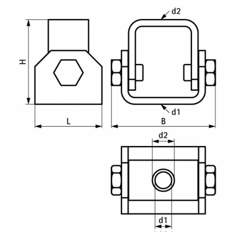 Walraven Тримач для шпильки рухомий BIS BUP1000 Strut 78x63 мм 50 мм 66588818