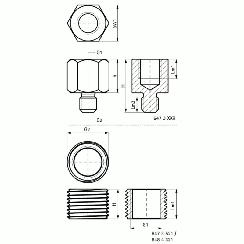 Walraven Перехідник BIS різьбовий M6xM8 6473206
