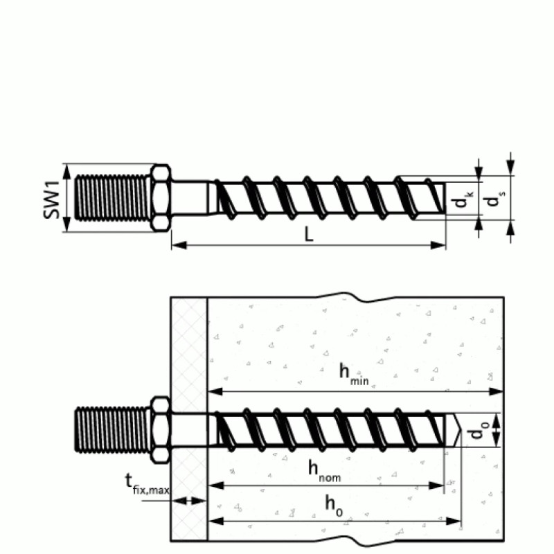 Walraven Шуруп по бетону WCS1M 55 мм 6253106