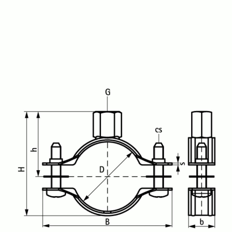 Walraven Хомут без вкладыша 2S M8/10 D 20-24 мм 33035024