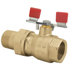 HERZ Кран кульовий ВР-ЗР (рознімне з'єднання з накидною гайкою), з ручкою "метелик" (оцинкованая сталь), PN=25. Корпус з кованої DZR латуні, згідно EN 12420., 3/4". 1221632