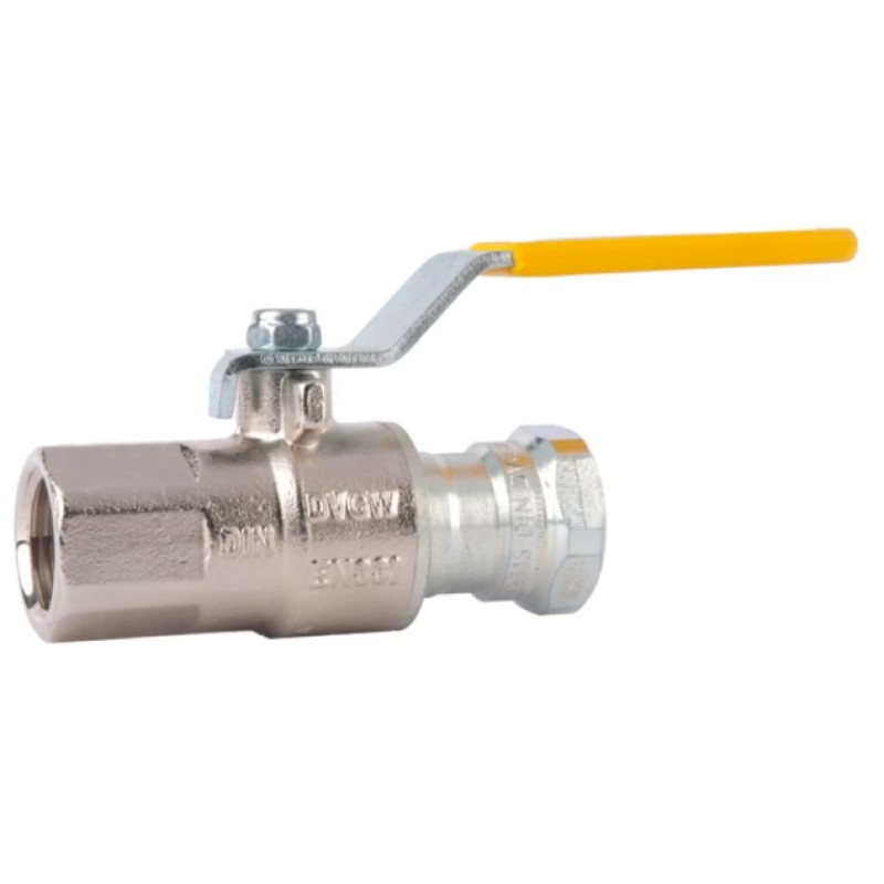 HERZ Клапан шаровый ВР-ЗР (уплотнение плоским прокладкой) с ручкой "бабочка" из стальной пластины, с функцией термозащитного замыкания, TAS 925 °C / 60 мин. - 2302 1230202