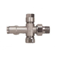 HERZ Узел подключения -2000 для однотрубных систем, с возможностью перекрытия. Подключение к радиатору Rp 1/2, подключение к трубе G 3/4, угловой 1718714.