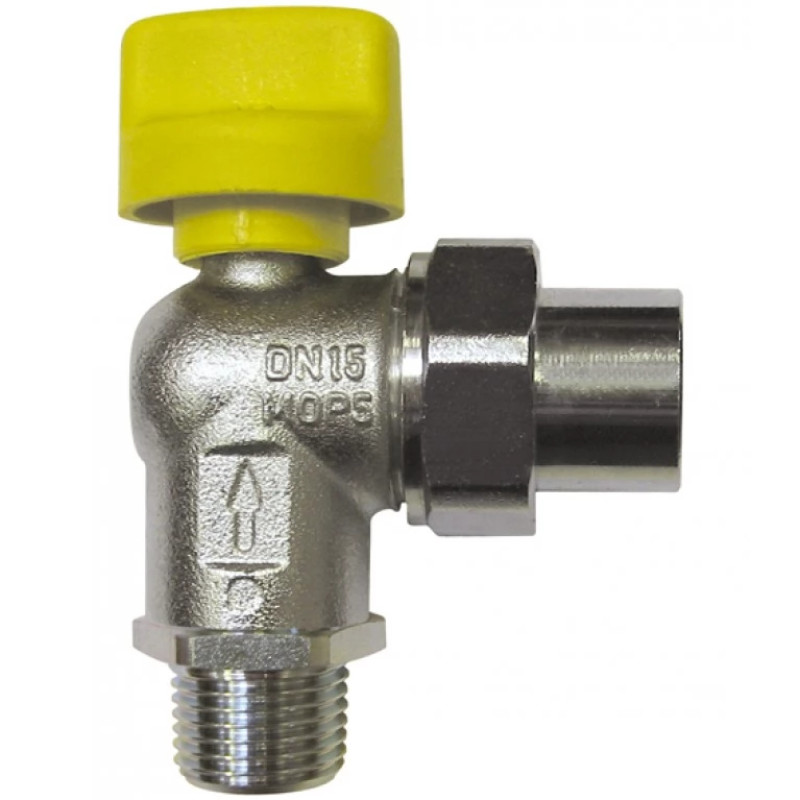 HERZ Шаровой кран для подключения газового оборудования, ВР-штуцер под приварку (накидная гайка с коническим уплотнением), угловой- 2362.DN 20 1236242