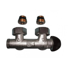 HERZ Узел подключения -3000 с байпасом, с встроенным термостатическим клапаном, угловой, для однотрубных систем..Rp 1/2 x G 3/4 1379992