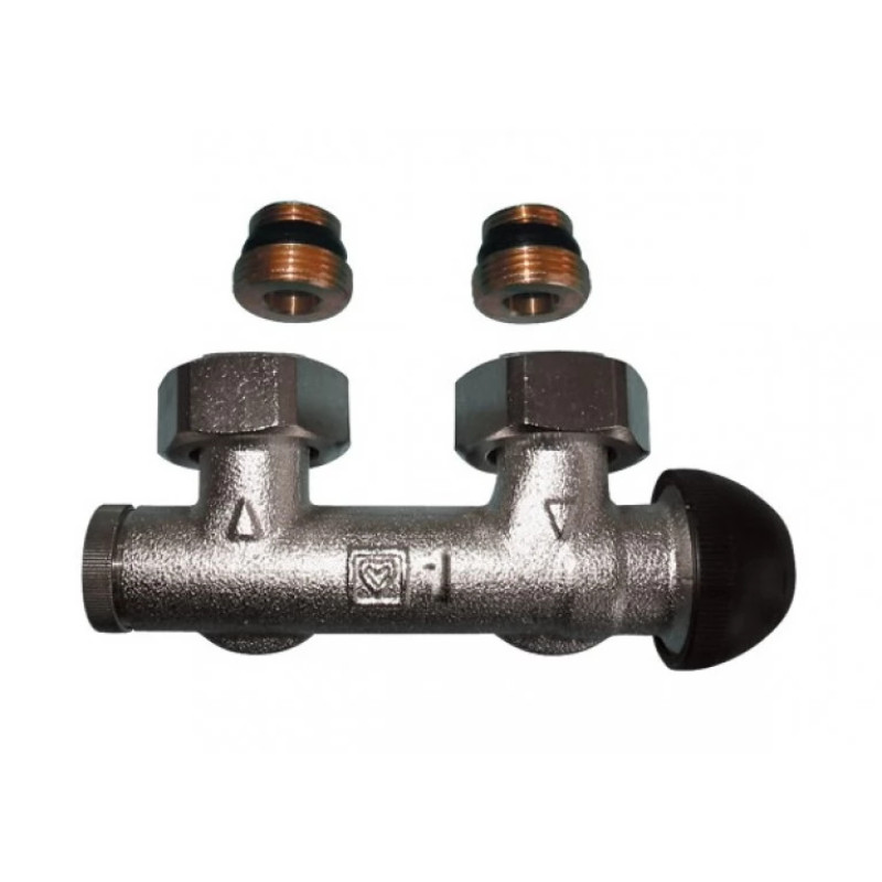 HERZ Узел подключения -3000 с байпасом, с встроенным термостатическим клапаном, угловой, для однотрубных систем..Rp 1/2 x G 3/4 1379992